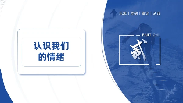 蓝色商务简约实拍风励志让心态更强大自我情绪管理培训课件PPT