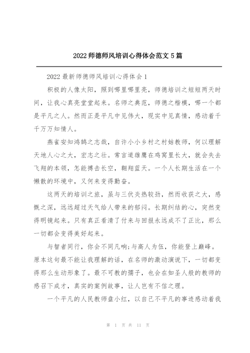 2022师德师风培训心得体会范文5篇.docx