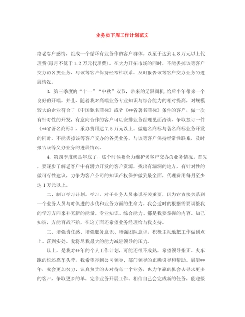 精编之业务员下周工作计划范文.docx
