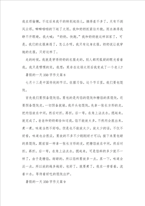 暑假的一天350字作文16篇