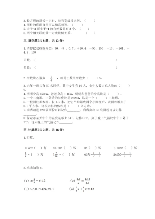 北道区六年级下册数学期末测试卷及1套参考答案.docx