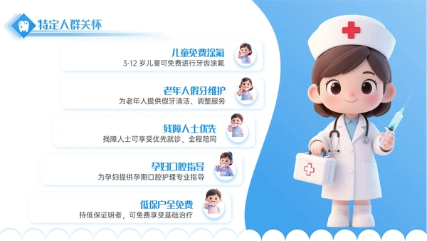 蓝色3D立体风口腔诊所宣传活动PPT模板