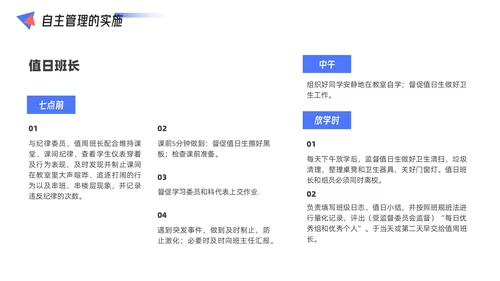 红蓝配色简约风几何形状班级自主管理课件PPT教师培训