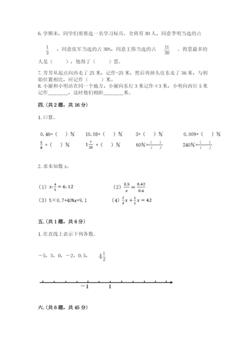 小学六年级数学毕业试题（有一套）.docx