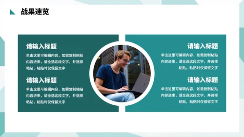 绿色简约商务风月度工作总结PPT模板