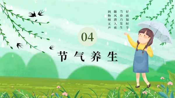 雨水节气小孩背景通用PPT课件