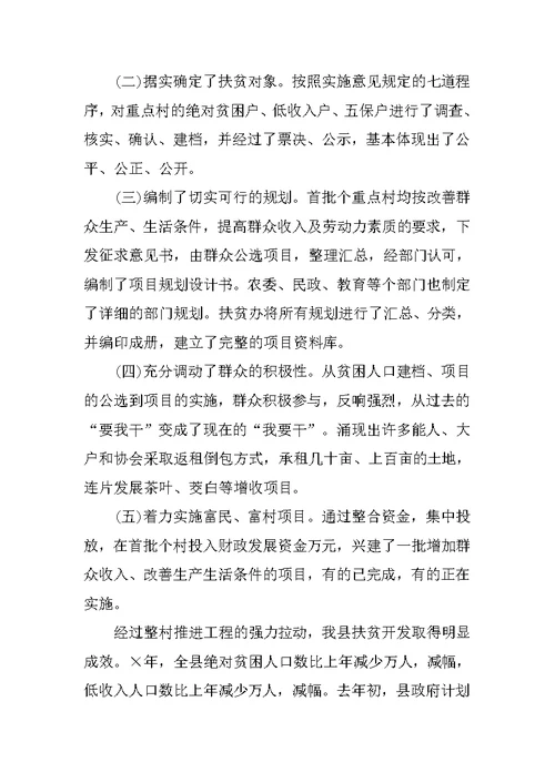 20XX在整村推进会上的工作报告范文 (2)