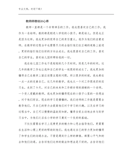 2024年教师师德培训心得优选例文13篇文档选编.docx