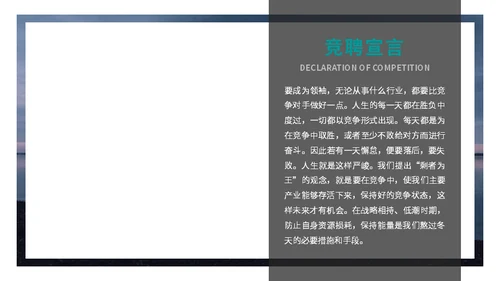 商务风岗位竞聘述职报告通用PPT模板
