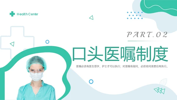 绿色形状商务实拍医嘱执行制度及流程培训执行制度ppt护理医疗