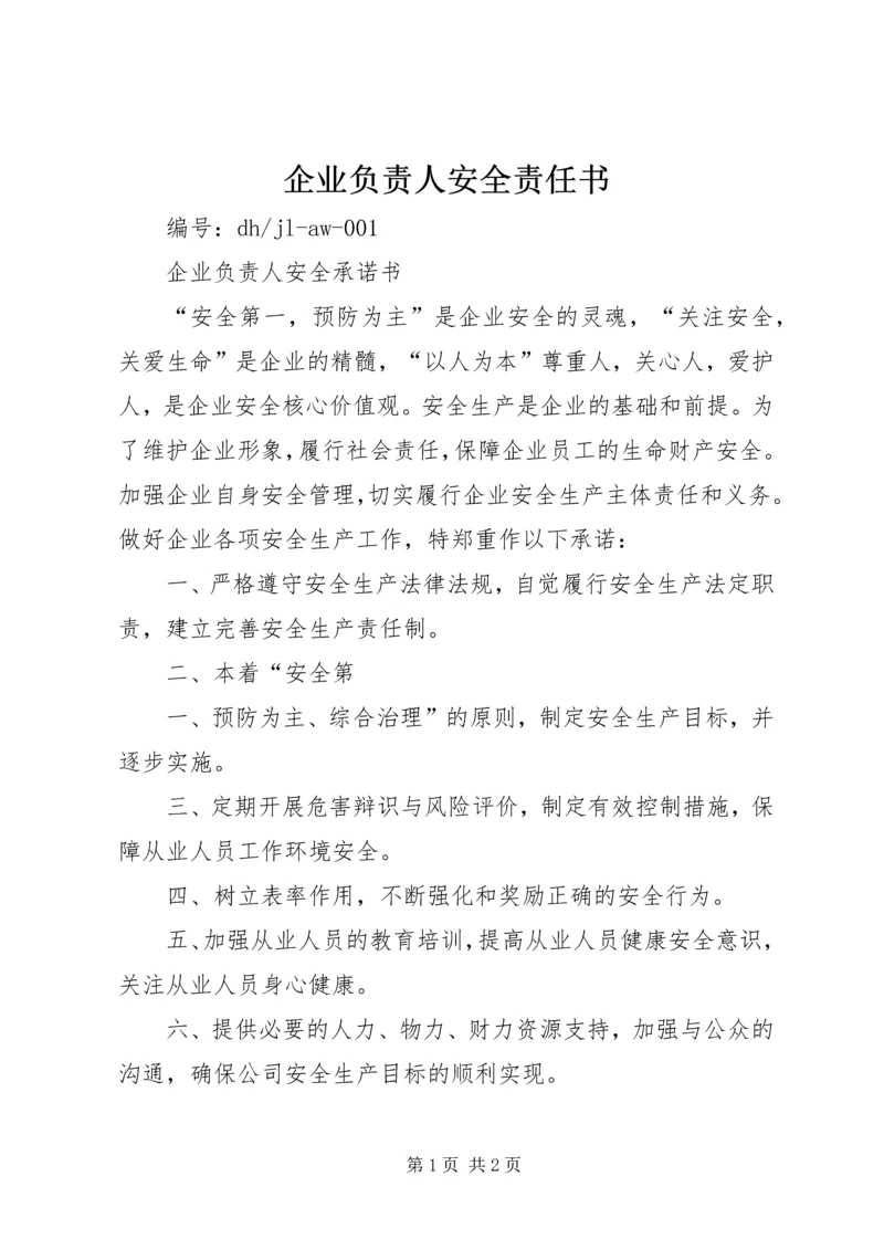 企业负责人安全责任书 (5).docx