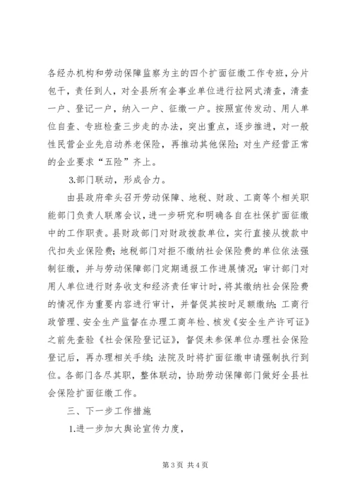 县社会保险扩面征缴工作情况汇报 (5).docx