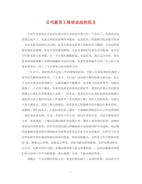 精编之公司新员工培训总结的范文.docx