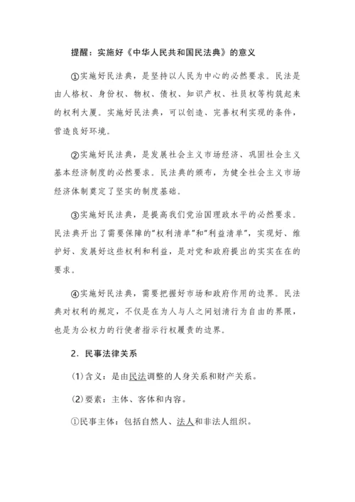 高中政治选择性必修二法律与生活知识点总结.docx