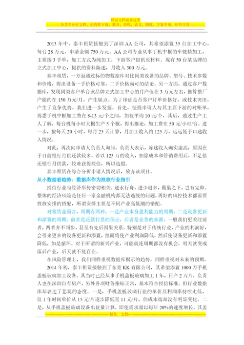 融资租赁风险管理对大数据分析的经典案例.docx