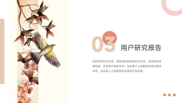 红色文艺鸟类市场调研分析PPT模板