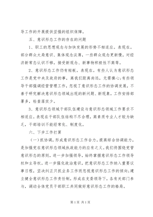 XX年公司党支部上半年落实意识形态工作总结.docx