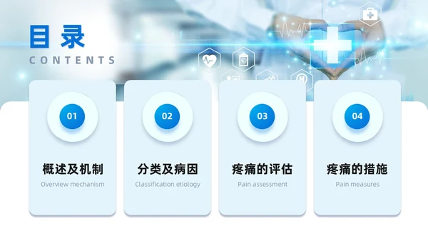 蓝色系实拍风商务简约医技师疼痛护理课程培训课件护理查房