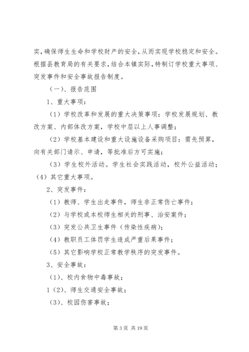 学校重大事项突发事件和安全事故报告制度.docx