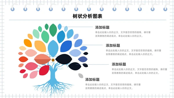扁平多彩是数据分析可视化树状图表PPT