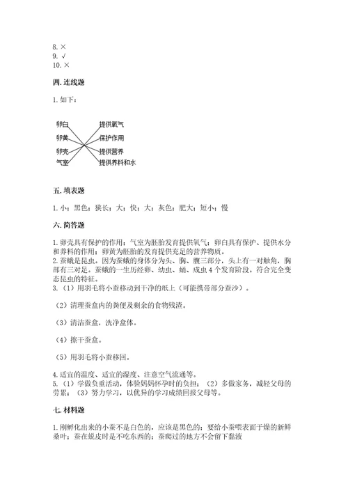 教科版科学三年级下册第二单元《动物的一生》测试卷附参考答案ab卷