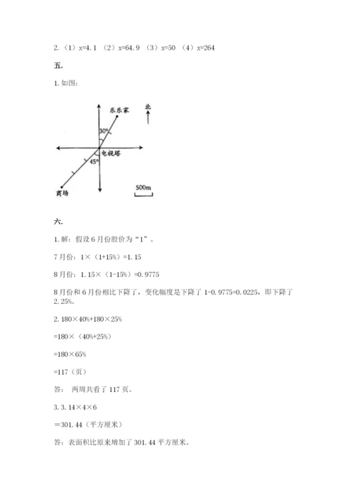 小学六年级数学摸底考试题附答案（考试直接用）.docx