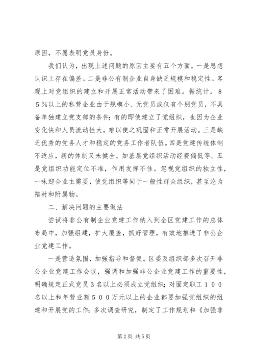 着力抓好非公企业党建工作的调研报告.docx