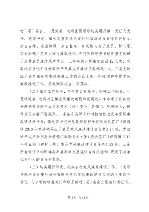 乡镇干部党风廉政建设自查报告.docx