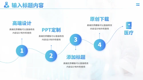 蓝色医疗医学医药科研医院工作汇报述职答辩年终总结报告升职PPT模板
