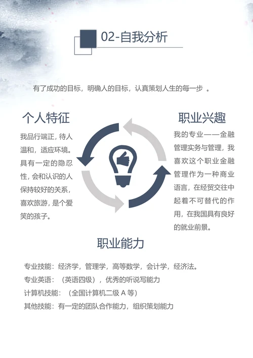 大学生职业规划书模板通用