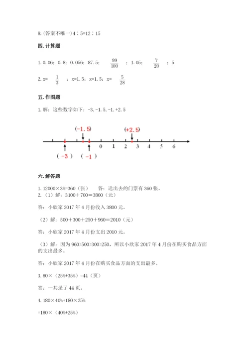 人教版六年级下册数学期末测试卷带答案（b卷）.docx