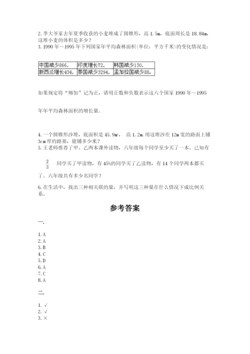 洛阳市小学数学小升初试卷完整版.docx