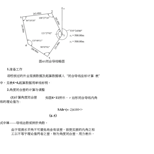 测绘中级附合导线测量的内业计算的方法步骤