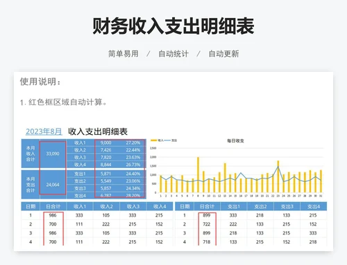 财务收入支出明细表
