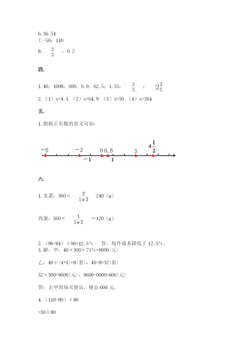 六年级毕业班数学期末考试试卷及答案（精品）.docx