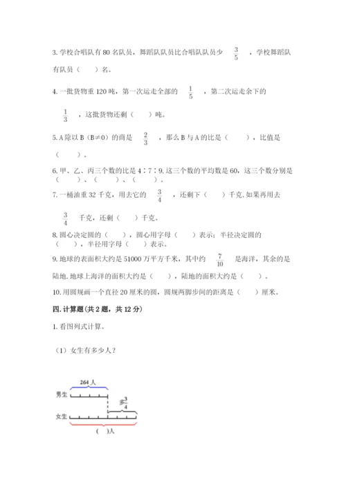 人教版六年级上册数学期末测试卷（模拟题）word版.docx