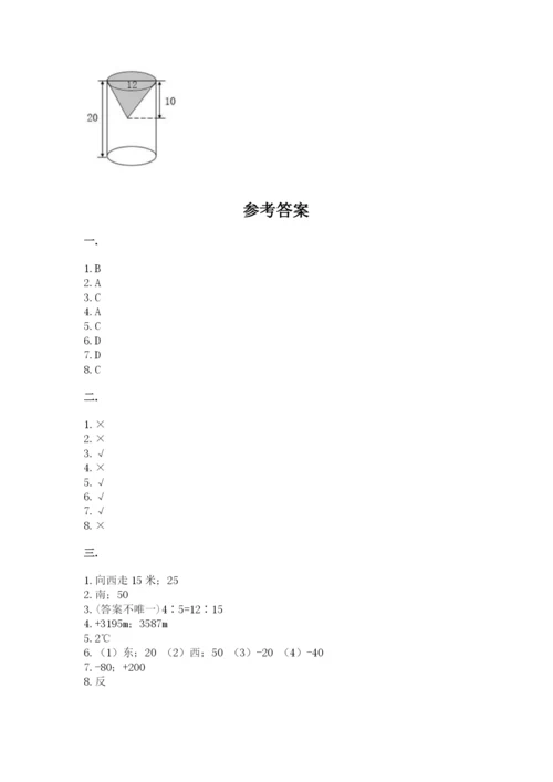 人教版数学小升初模拟试卷及完整答案（各地真题）.docx