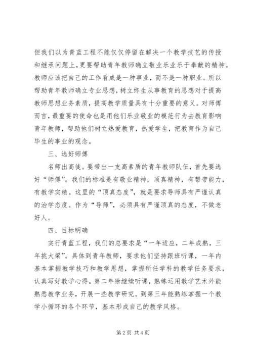 仇集中心小学青蓝工程工作总结.docx
