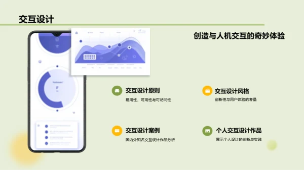 绿色渐变作品集PPT模板