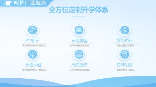 蓝色医疗牙科口腔年年终总结PPT
