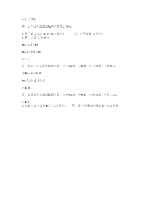 北湖区六年级下册数学期末测试卷精品.docx