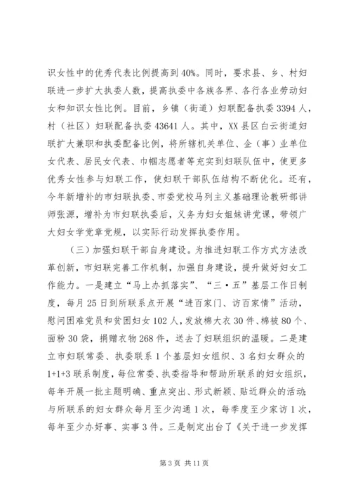 推进改革创新激发妇联活力工作汇报.docx