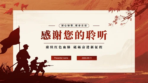红色党政中国风继承红色精神爱国主义教育PPT模板