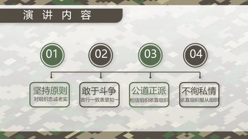 迷彩风部队连长述职报告PPT动态模板