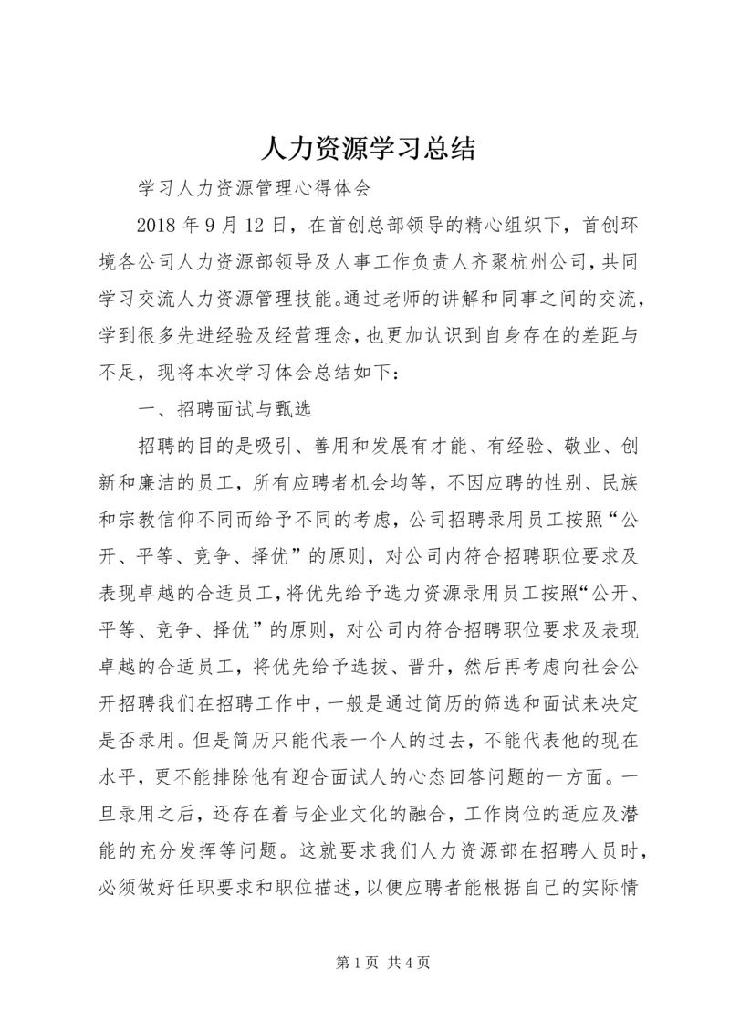 人力资源学习总结.docx