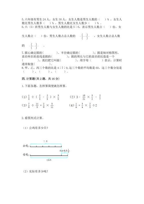 人教版六年级上册数学期末模拟卷加精品答案.docx