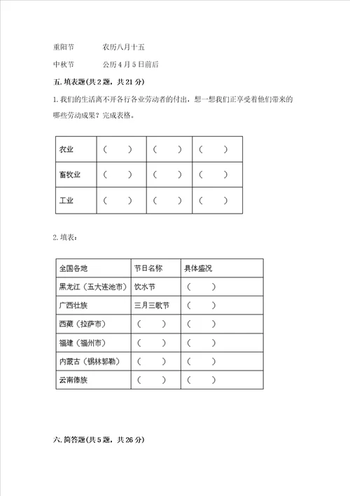 2023部编版四年级下册道德与法治期末测试卷及参考答案模拟题