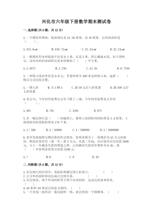 兴化市六年级下册数学期末测试卷word.docx