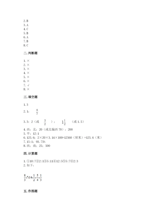 六年级上册数学期末测试卷带答案（考试直接用）.docx