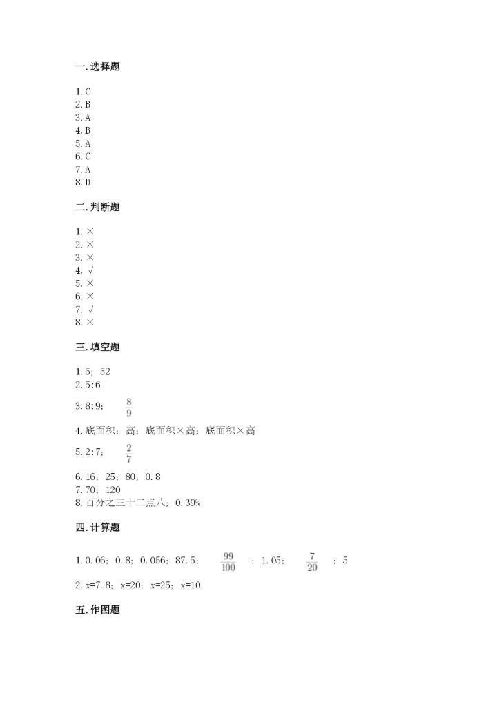 沪教版数学六年级下册期末检测试题及参考答案（预热题）.docx